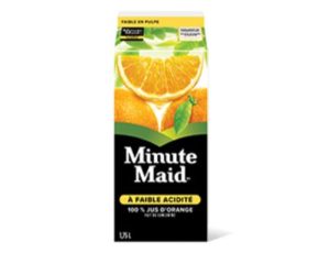 Jus d'orange à faible acidité de Minute Maid