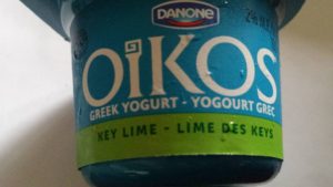 Yogourt grec Oikos limes vertes des keys de Danone