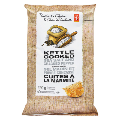 croustilles cuites à la marmite sel marin et poivre concassé