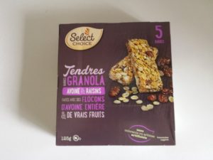 Barres tendres Granola avoine et raisins de Select Choice