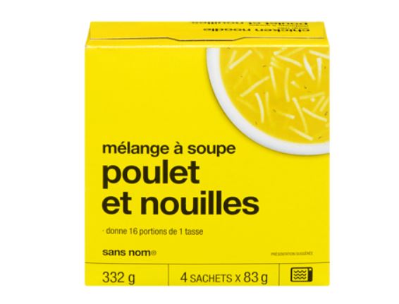 Mélange à soupe poulet et nouilles sans nom