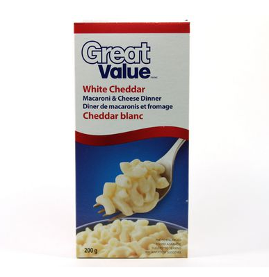 macaroni au fromage cheddar blanc Great Value