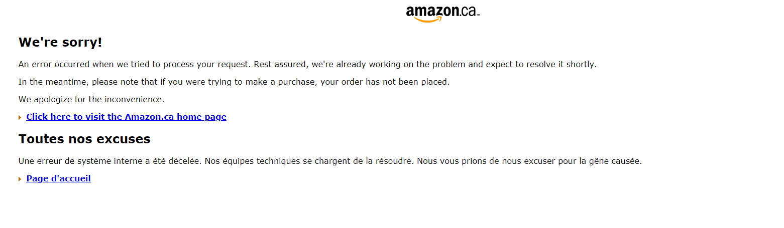 Quelques difficultés pour Amazon Canada en ce Prime Day du 16 juillet 2018