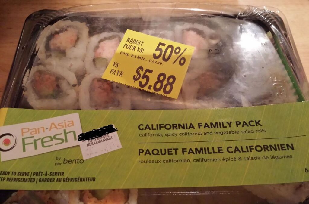 sushis à rabais