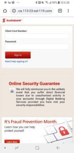 tentative de hameçonnage contre des clients de la Banque Scotia