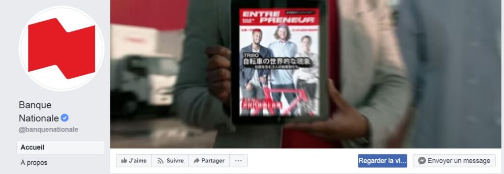 Assistant virtuel Facebook de la Banque Nationale du Canada