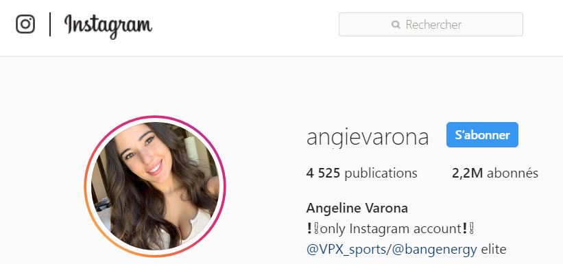 Angie Varona sur Instagram