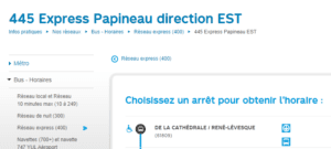 Autobus 445 Express Papineau direction EST