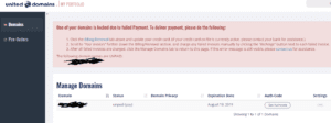 Renouveler un nom de domaine chez United Domains