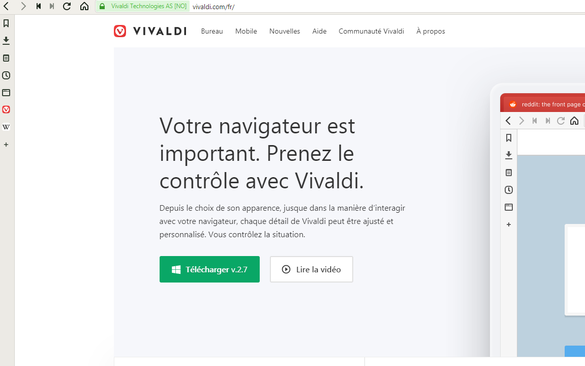 Essai du navigateur Vivaldi