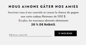 L'infolettre de Reitmans