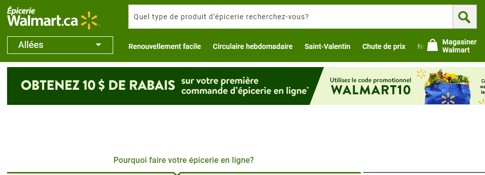 Épicerie en ligne Walmart